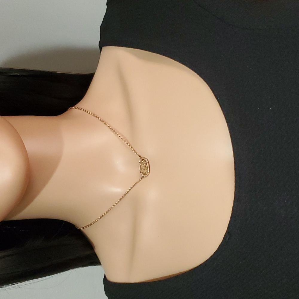 ❤HP❤ Kendra Scott "Elisa" Rose Gold Drusy Necklace - Picture 3 of 8